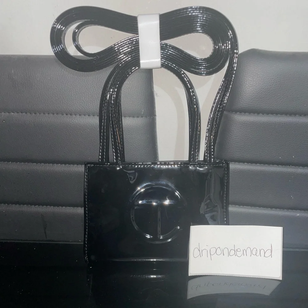 Small Black Patent Telfar Bag - Picture 2 of 9